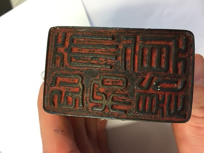 Lot 185 - Chinese seal. A 19th century Chinese bronze desk seal