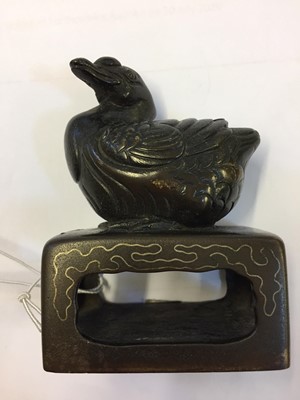 Lot 185 - Chinese seal. A 19th century Chinese bronze desk seal