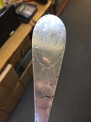 Lot 230 - Soup ladle. An 18th century American silver soup ladle