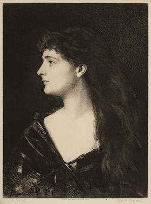 Lot 520 - Henner (Jean-Jacques, 1829-1905). Une Creole, etching by Mademoiselle Poynot, 1888