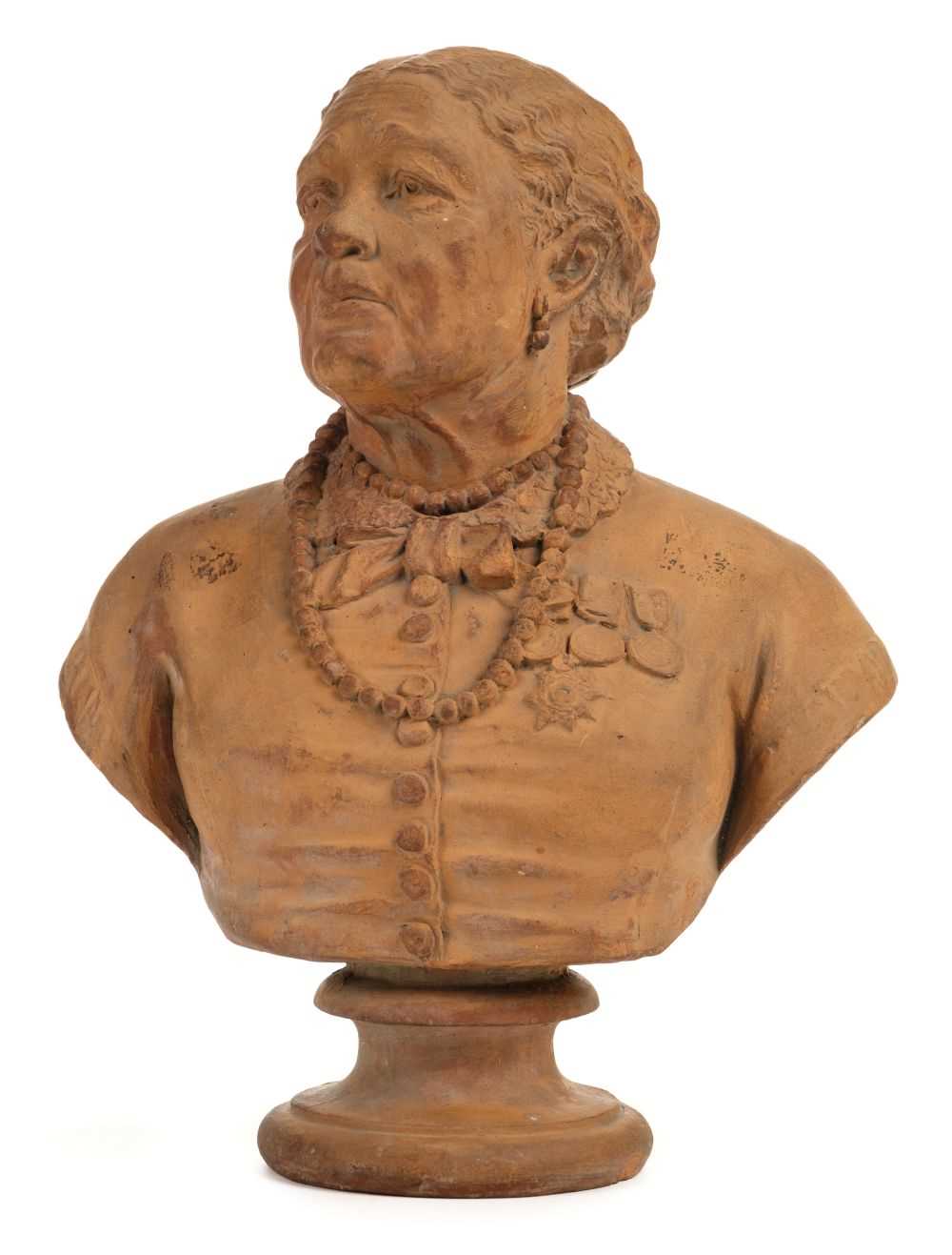297 - Crimean War. Victorian terracotta bust modelled as Mary Seacole