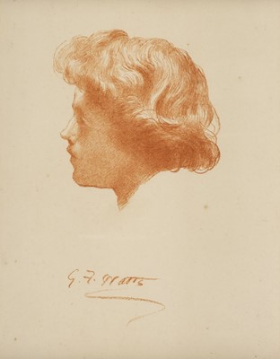 Lot 536 - Watts (George Frederick, 1817-1904), Study for the head of Sir Gallaghad