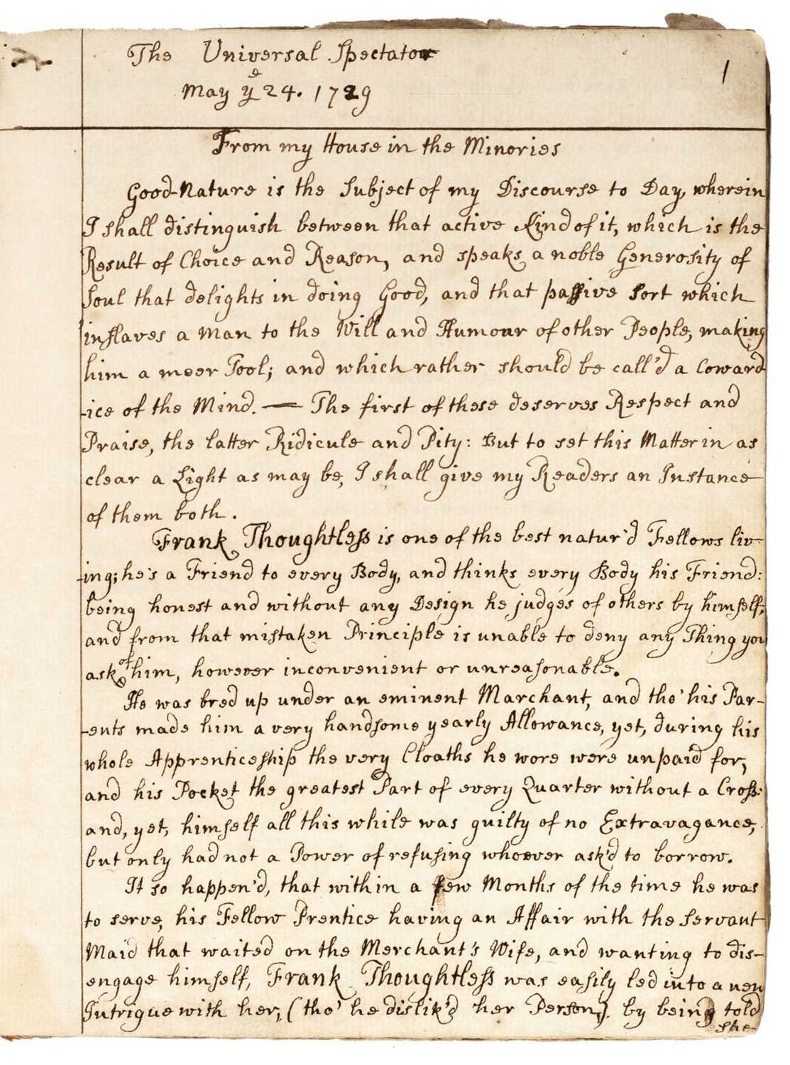 Lot 688 - Manuscript Commonplace Book, circa 1730-40
