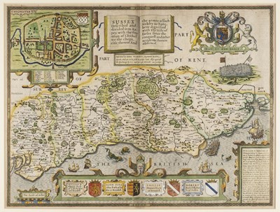 Lot 121 - Sussex. Norden (John & Speed, John), Sussex described and divided into Rapes..., circa 1627