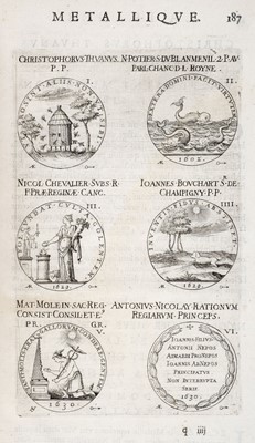 Lot 491 - Bie (Jacques de). Les Familles de la France illustrées par les Monumens des Medailles, 1634