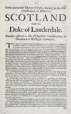 Lot 532 - Maitland (John, Duke of Lauderdale). Administration of affairs in Scotland, [1679]