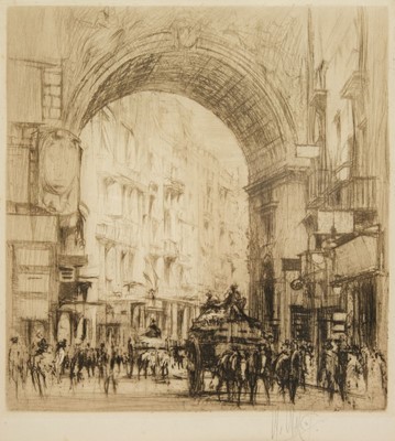 Lot 567 - Walcot (William, 1874-1943). Arc San Carlo, Naples, 1921