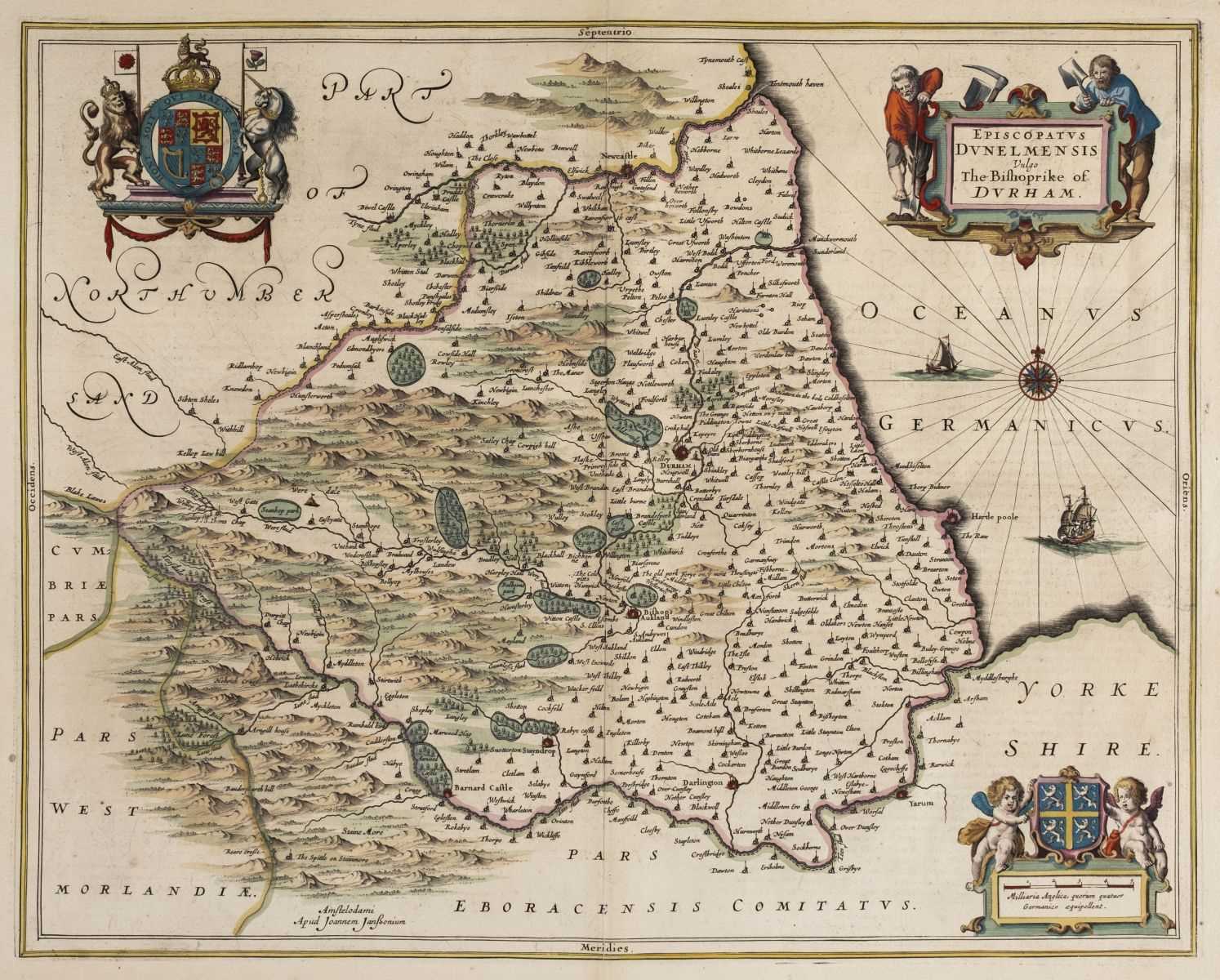 Lot 31 - Durham. Jansson (Jan), Episcopatus Dunelmensis vulgo The Bishoprike of Durham, Amsterdam, circa 1650