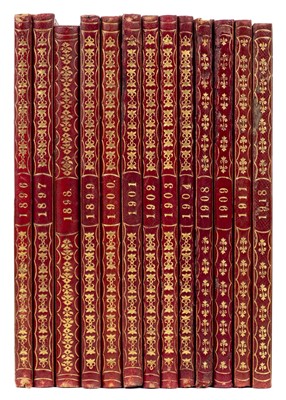 Lot 682 - Leather-bound Diaries. A group of 16 leather-bound diaries, 1856/1918