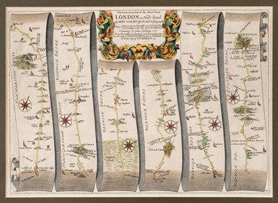 Lot 77 - Ogilby (John). Three strip road maps, circa 1680