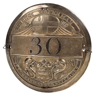 Lot 178 - Waterman's Badge. George III Thames Waterman's Licence Badge
