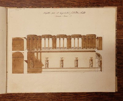 Lot 157 - Italy. Album of architectural studies and designs, c.1812-27, & 3 other items