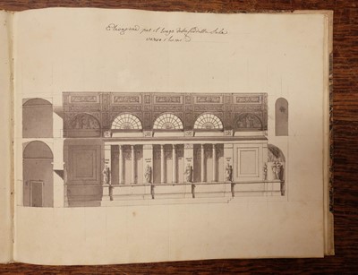 Lot 157 - Italy. Album of architectural studies and designs, c.1812-27, & 3 other items