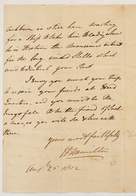 Lot 734 - Sydenham (Thomas, British Diplomat). Autograph letter signed