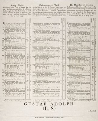 Lot 174 - Swedish West India Company, printed broadside, 1797