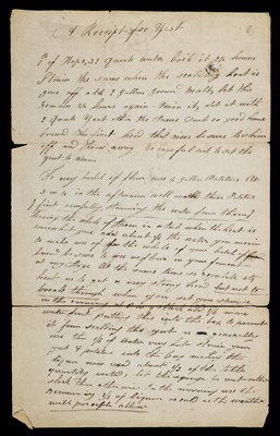 Lot 693 - Recipe for Brewing Ale, circa 1790