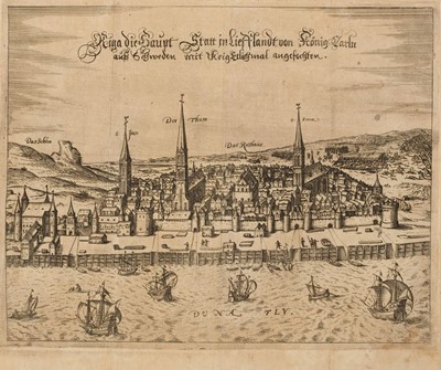 Lot 126 - Latvia, the city of Riga. Aveline (Antoine), Profil de la ville de Riga, 1710