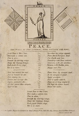 Lot 35 - Napoleonic Broadsides. Peace, the words by John Luffman, October 17, 1801, & others