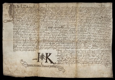 Lot 671 - Dunfermline. Notarial instrument of James Kingorne, 7 August 1583