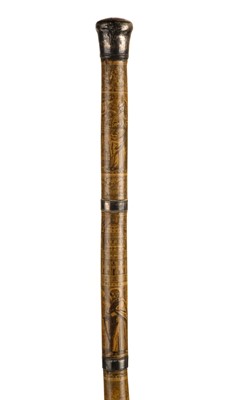 Lot 89 - Cane. An exceptionally fine 18th century Italian silver mounted cane