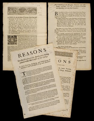 Lot 200 - Apothecaries. Four bills and broadsides, 1724