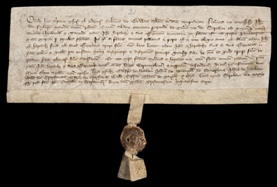 Lot 650 - Medieval Deeds: Durham & Lancashire, 14th c.