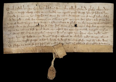 Lot 648 - Medieval Deeds: Derbyshire, 1317 & 1421