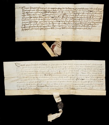 Lot 681 - Kent Deeds. 3 vellum land deeds, 15th/16th c.