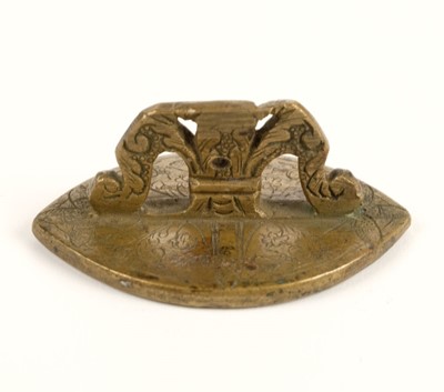 Lot 106 - Desk seal. A Medieval style brass desk seal, probably 19th century