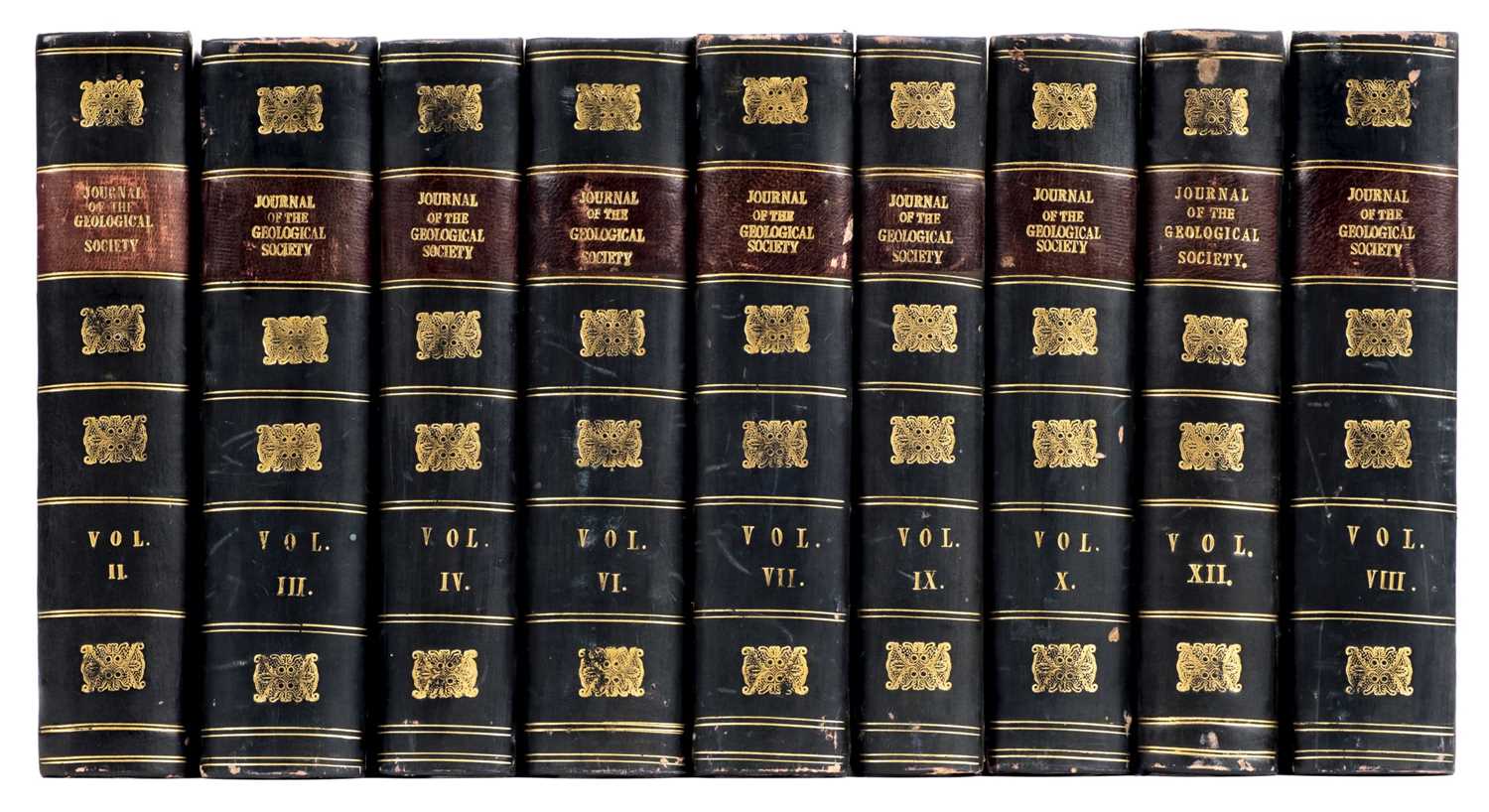 Lot 196 - Geological Society of London. Quarterly Journal, Volumes II-IV, VI-X & XII, 1846-1856