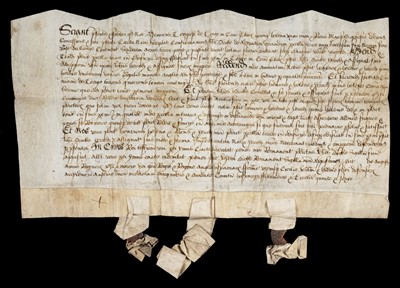 Lot 708 - Yorkshire, Notts & Staffs Deeds, 16th & 17th c.