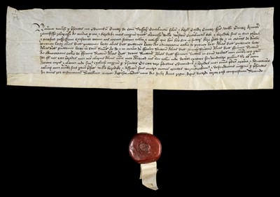 Lot 653 - Wiltshire & Somerset Deed, 1484
