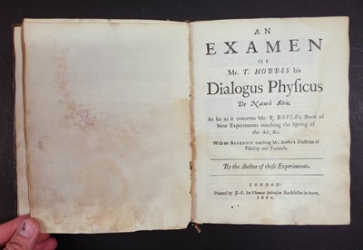 Lot 257 - Boyle (Robert). New Experiments Physico-Mechanical, 2nd edition, 1662, & A Continuation, 1669