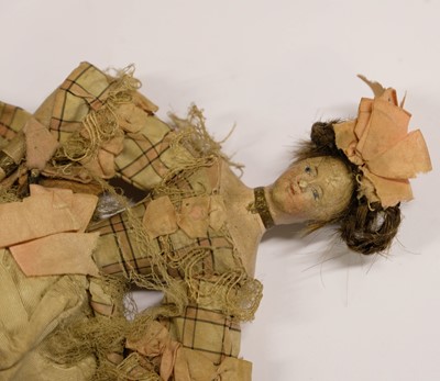 Lot 444 - Doll. An early doll in court dress, circa 1830s/40s