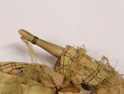 Lot 444 - Doll. An early doll in court dress, circa 1830s/40s