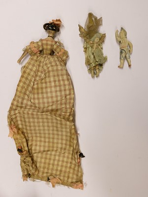 Lot 444 - Doll. An early doll in court dress, circa 1830s/40s