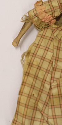 Lot 444 - Doll. An early doll in court dress, circa 1830s/40s
