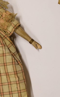 Lot 444 - Doll. An early doll in court dress, circa 1830s/40s