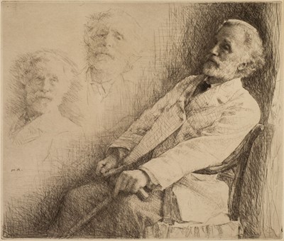 Lot 554 - Menpes (Mortimer, 1855-1938). Studies of George Meredith, circa 1900