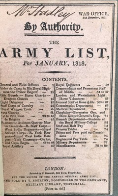 Lot 769 - Army Lists. The Army List, for January [-December] 1818