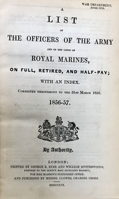 Lot 773 - Army Lists. A List of the Officers of the Army and of the Corps of Royal Marines