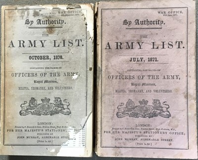 Lot 775 - Army Lists. Monthly Army Lists for October 1870, July 1871, January 1872