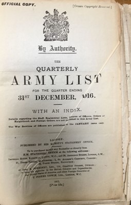 Lot 781 - Army Lists. The Quarterly Army List for the Quarter Ending 31st December 1916
