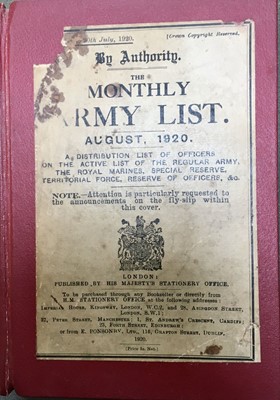 Lot 783 - Army Lists. Monthly Army Lists for August 1920, January 1922, May 1922, February 1924, ...