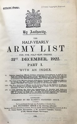 Lot 784 - Army Lists. The Half-Yearly Army Lists for the Half-Year Ending 31st December 1922