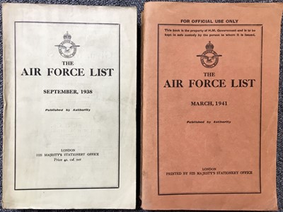 Lot 789 - Air Force Lists. The Air Force List, September 1938 & March 1941, published HMSO, 1938 & 1941