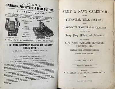 Lot 799 - Hazard (John). Army & Navy Calendar for the Financial Year 1884-85
