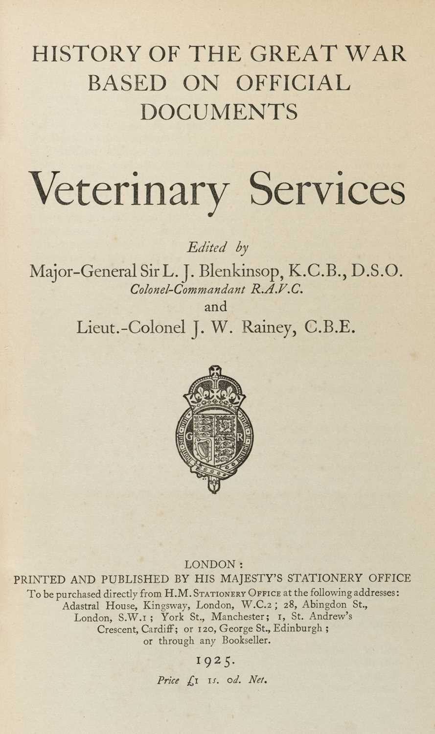 Lot 746 Blenkinsop L J Rainey J W Veterinary Lot 746 Blenkinsop L J Rainey J W Veterinary