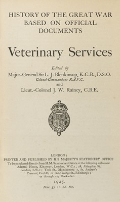 Lot 746 - Blenkinsop (L.J. & Rainey, J.W.). Veterinary Services