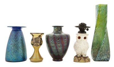Lot 299 - Glassware. Coloured Loetz style glass vases